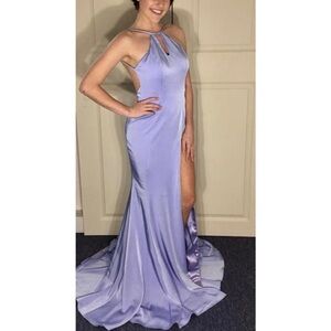 Jovani Evening Dress with Hi Slit Burgundy